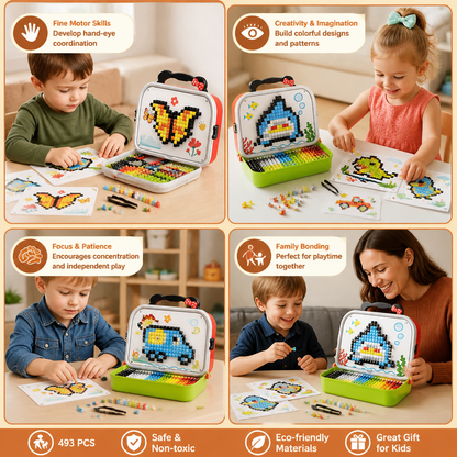 Jeu de Mosaïque Montessori Champignons – Éveil Créatif et Motricité Fine