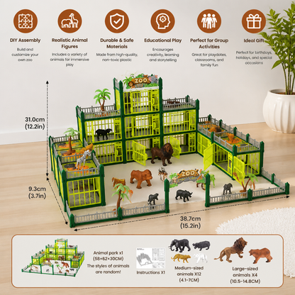 Modular zoo playset with animal figures, view 8