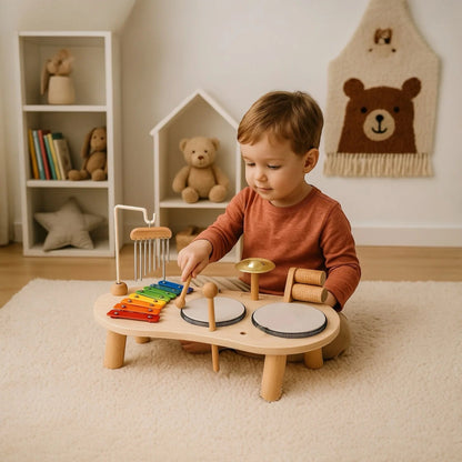 Table d'Activités Musicales Montessori en Bois – Son et Rythme, dès 3 ans