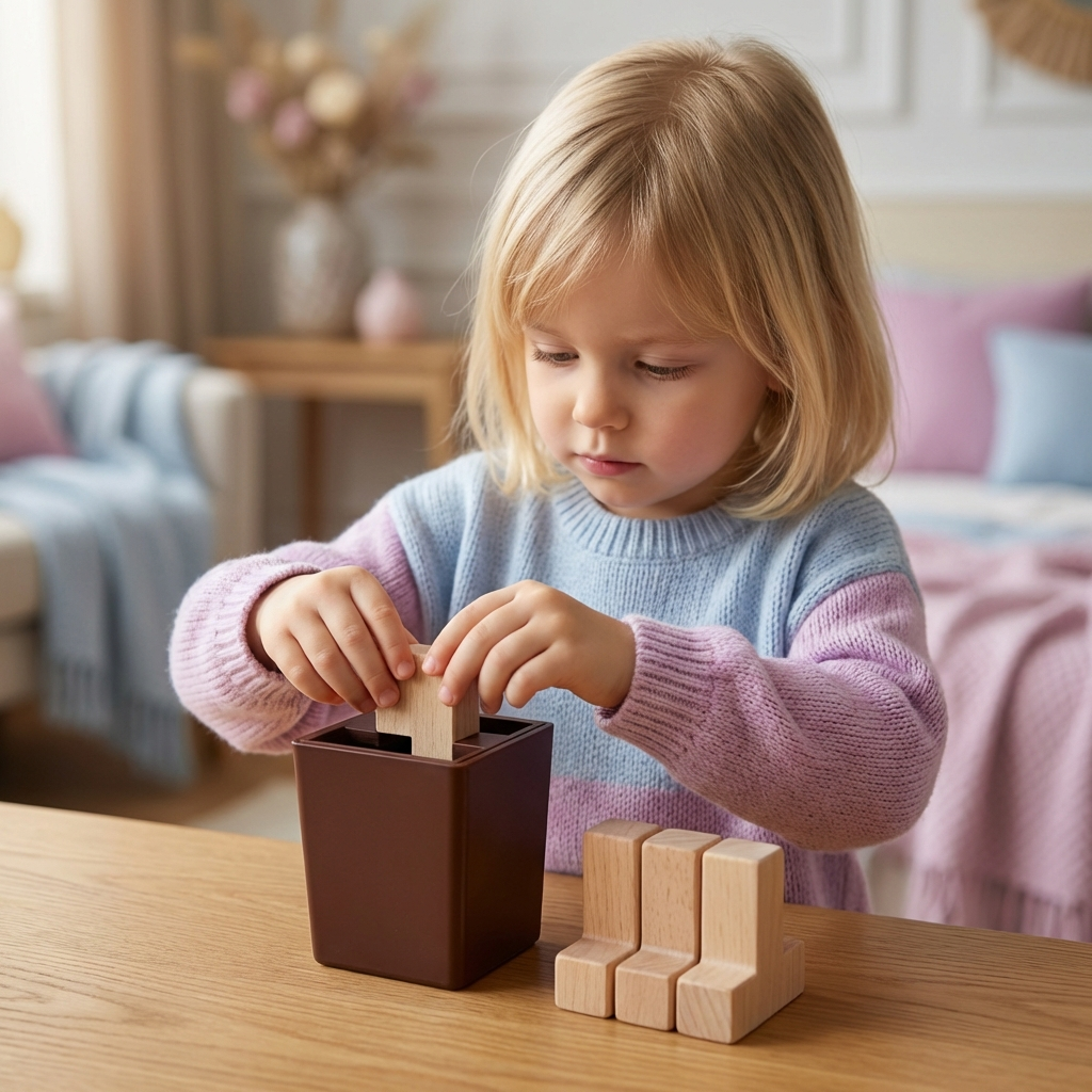 Puzzle Logique 3D en Bois & Jeu de Formes – Jeu Éducatif pour Enfants