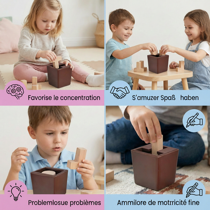 Puzzle Logique 3D en Bois & Jeu de Formes – Jeu Éducatif pour Enfants
