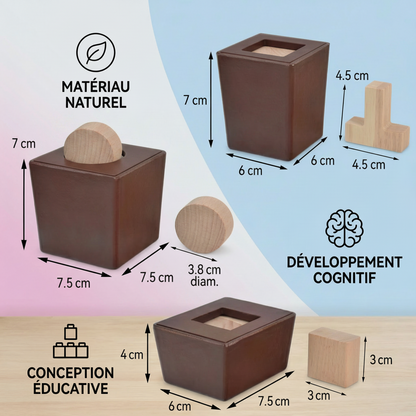 Puzzle Logique 3D en Bois & Jeu de Formes – Jeu Éducatif pour Enfants