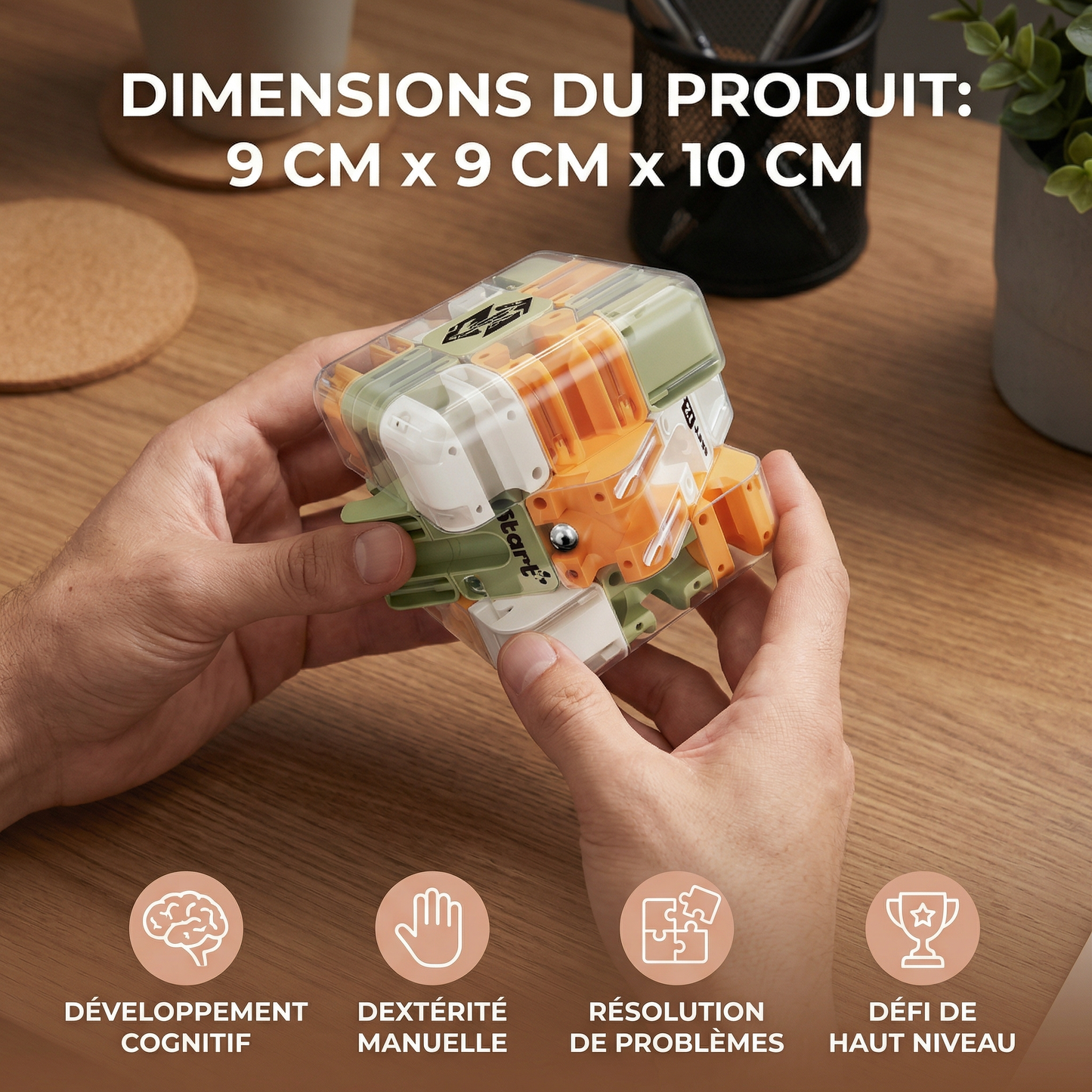 Labyrinthe Cube 3D – Stimule la Logique et la Patience, dès 6 ans