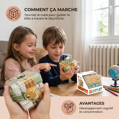 Labyrinthe Cube 3D – Stimule la Logique et la Patience, dès 6 ans