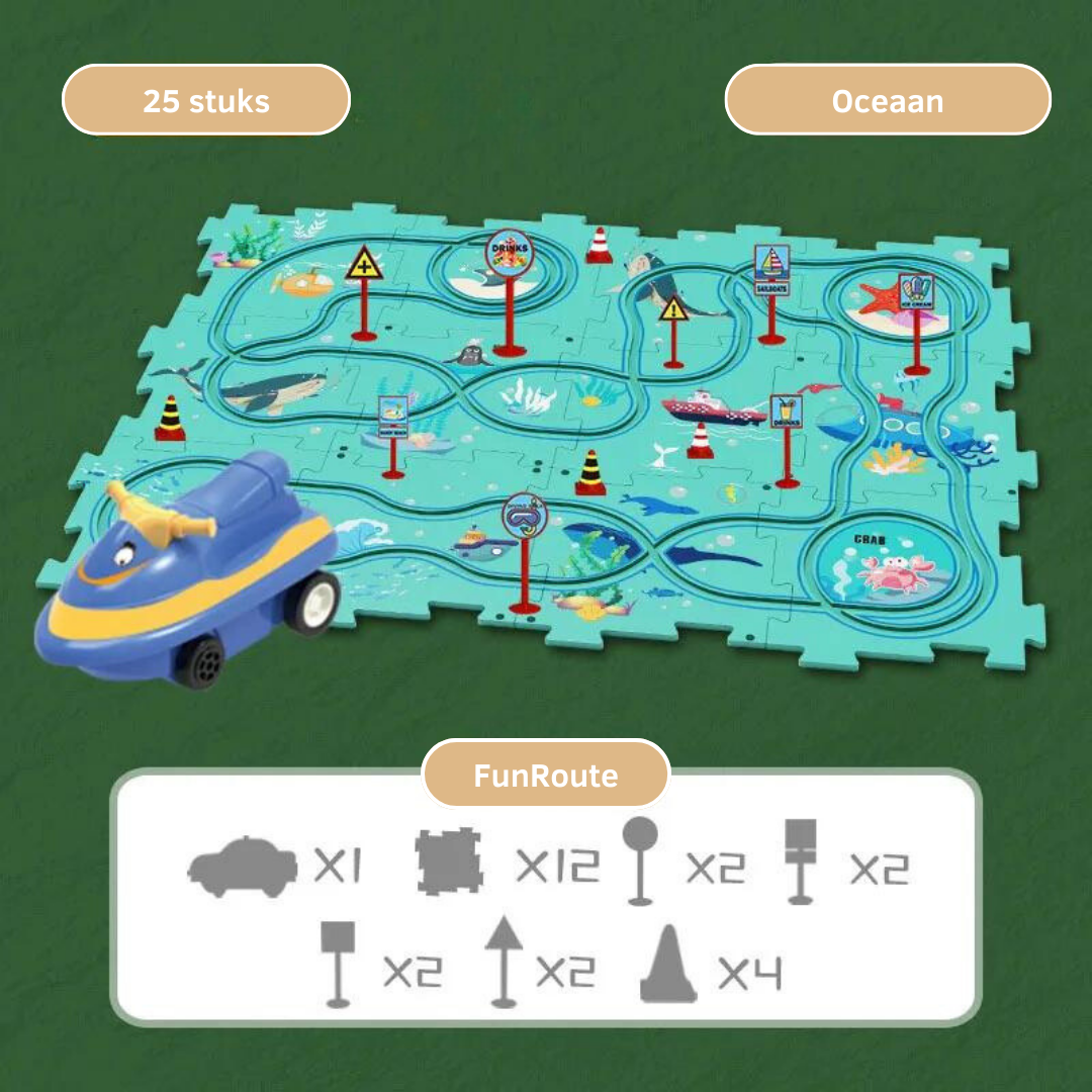 Circuit de Voitures Modulable pour Enfants – Jeu Créatif et Rangement Facile, dès 2 ans