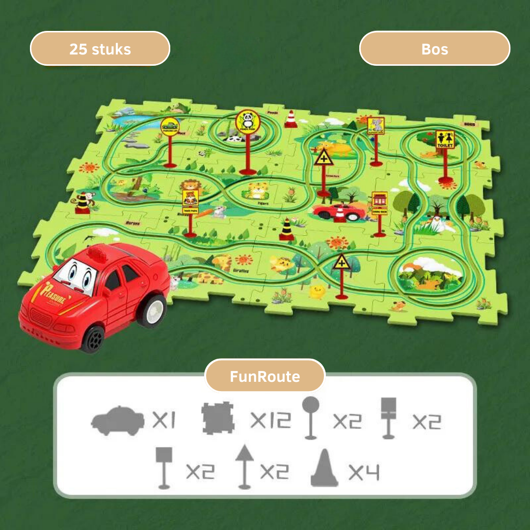 Circuit de Voitures Modulable pour Enfants – Jeu Créatif et Rangement Facile, dès 2 ans
