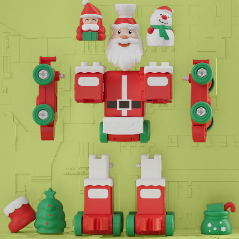 Train de Noël Transformable 2-en-1 & Robot Père Noël – Jouet pour Enfants