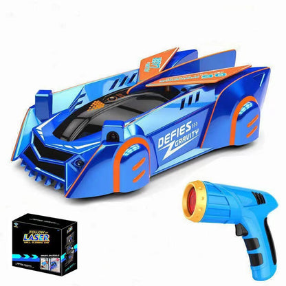 Voiture Télécommandée Anti-Gravité avec Laser – Roule sur les Murs et Plafonds, LED, Rechargeable