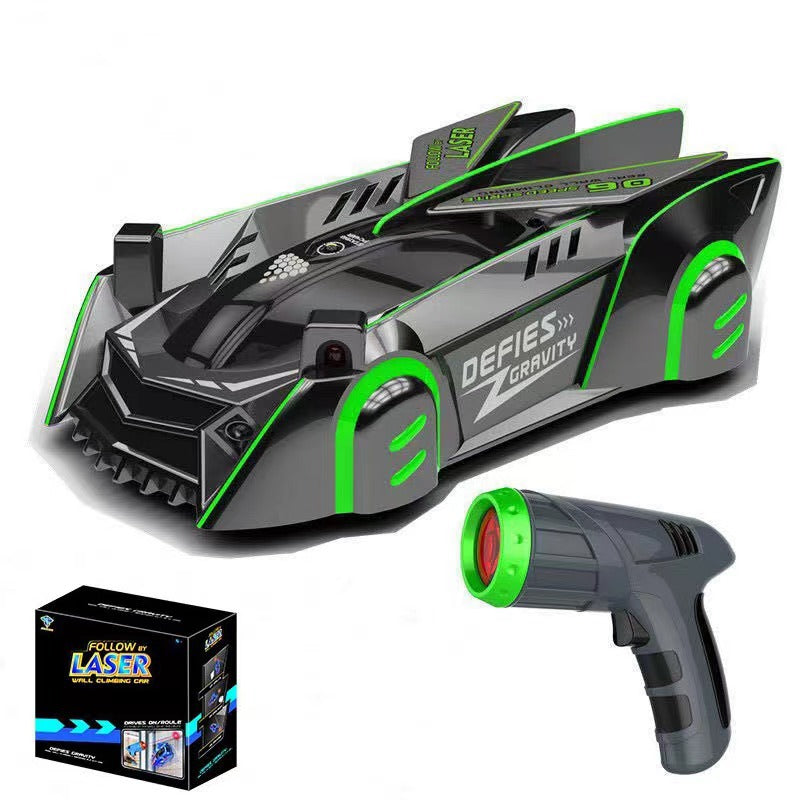 Voiture Télécommandée Anti-Gravité avec Laser – Roule sur les Murs et Plafonds, LED, Rechargeable