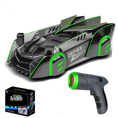 Voiture Télécommandée Anti-Gravité avec Laser – Roule sur les Murs et Plafonds, LED, Rechargeable