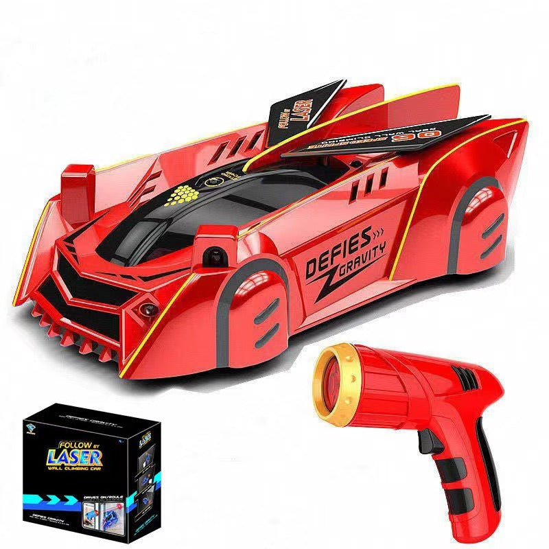 Voiture Télécommandée Anti-Gravité avec Laser – Roule sur les Murs et Plafonds, LED, Rechargeable