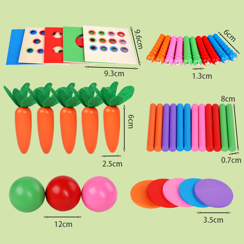 Cube d’Apprentissage en Bois Montessori 6-en-1 – Jeu de Formes et Couleurs pour Enfants