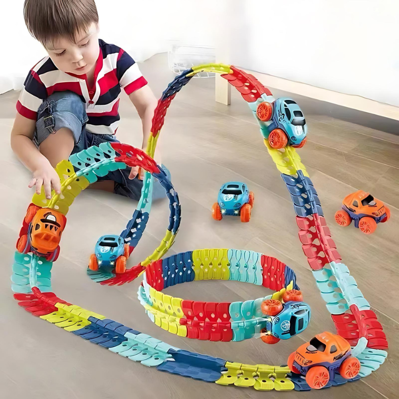 Circuit de Voitures Magnétique pour Enfants – Piste de Jeu Créative et Modulable