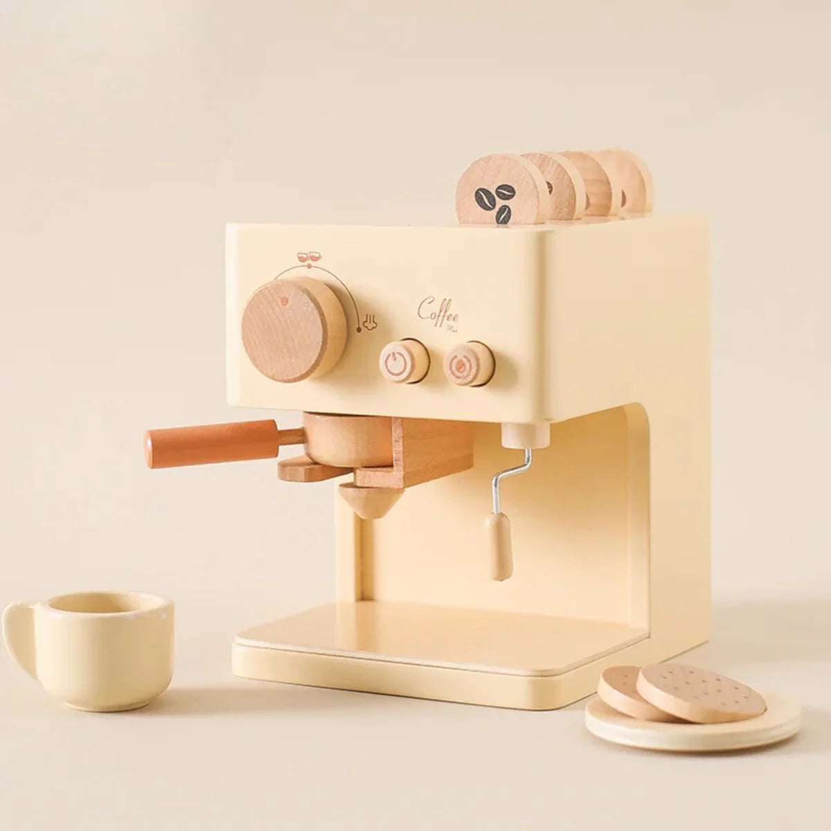 Machine à Espresso en Bois pour Enfants – Jeu d'Imitation Barista