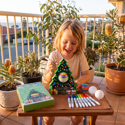 Kit de décoration de boules de Noël avec support sapin rotatif
