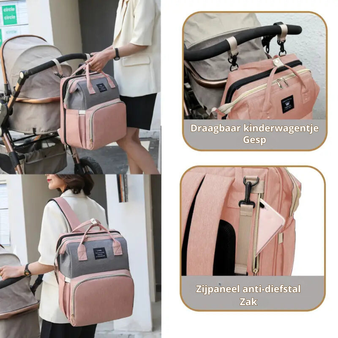 Sac à Langer avec Berceau Portable Intégré – Rangement Tout-en-Un pour Bébé