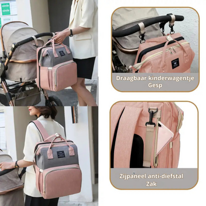 Sac à Langer avec Berceau Portable Intégré – Rangement Tout-en-Un pour Bébé