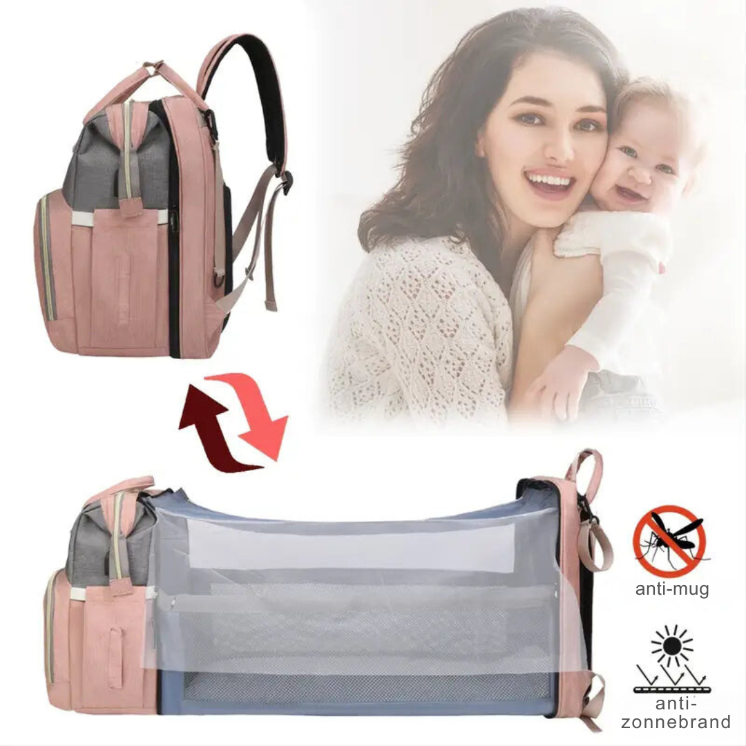 Sac à Langer avec Berceau Portable Intégré – Rangement Tout-en-Un pour Bébé