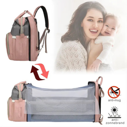 Sac à Langer avec Berceau Portable Intégré – Rangement Tout-en-Un pour Bébé