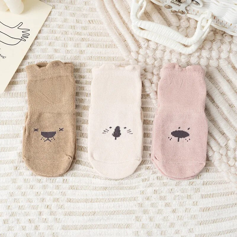 Lot de 3 Chaussettes Bébé Antidérapantes – Semelles Antiglisse avec Grip