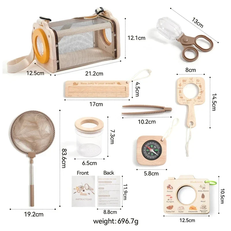 Kit d'Observation et de Collecte d'Insectes Montessori en Bois