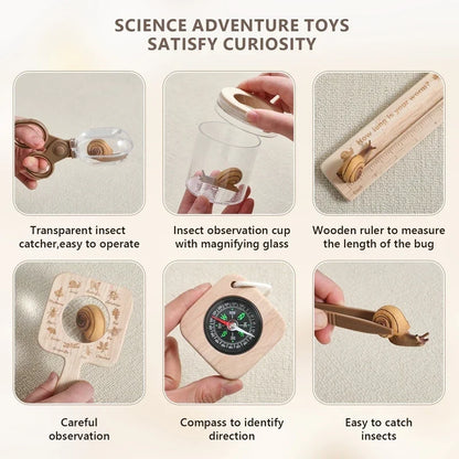 Kit d'Observation et de Collecte d'Insectes Montessori en Bois