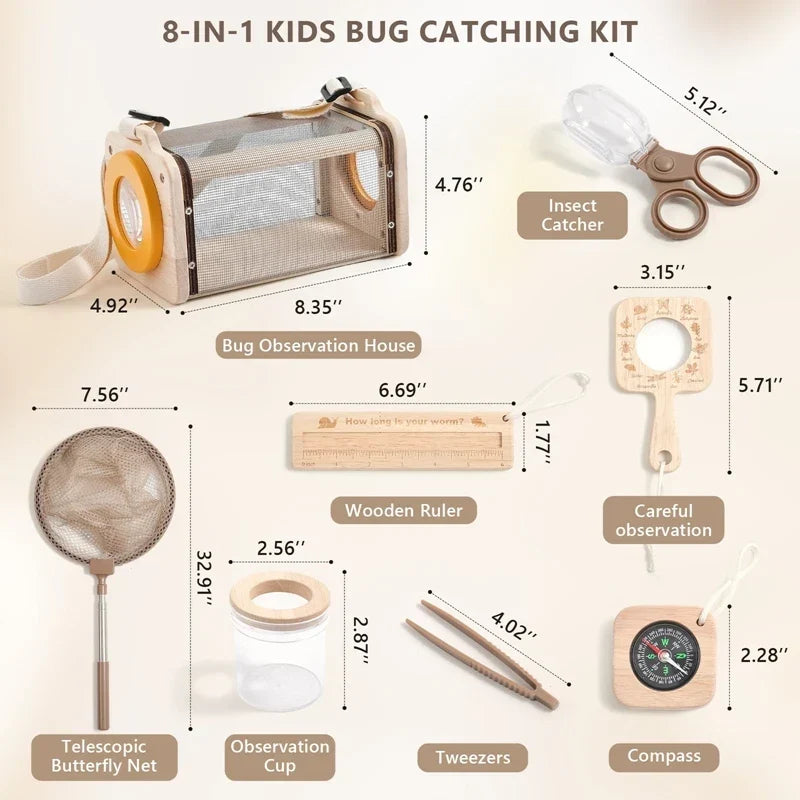 Kit d'Observation et de Collecte d'Insectes Montessori en Bois