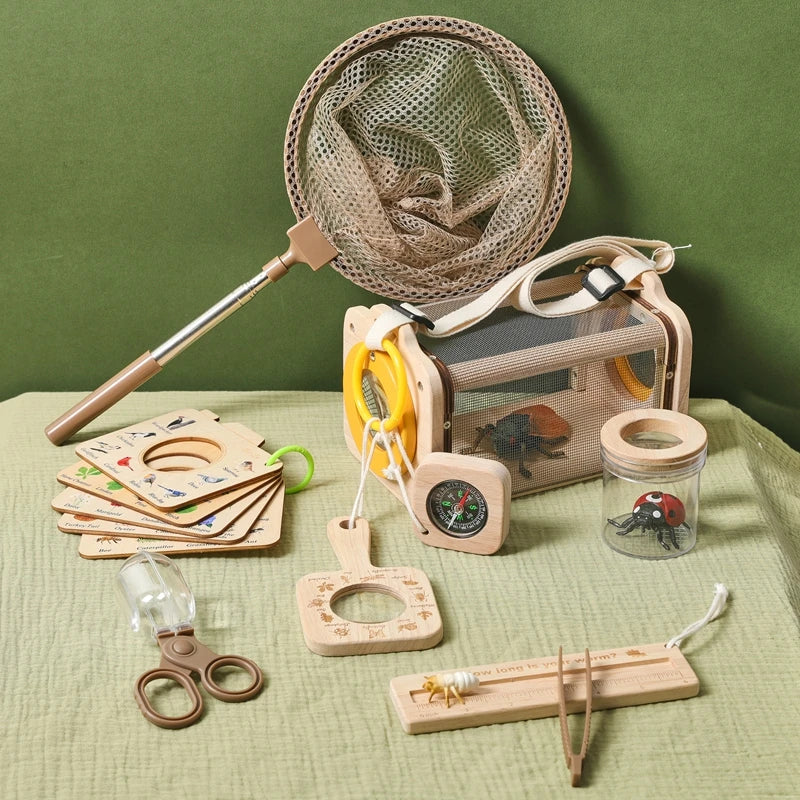 Kit d'Observation et de Collecte d'Insectes Montessori en Bois