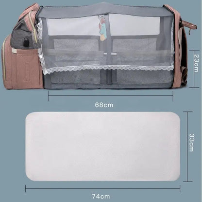 Sac à Langer avec Berceau Portable Intégré – Rangement Tout-en-Un pour Bébé