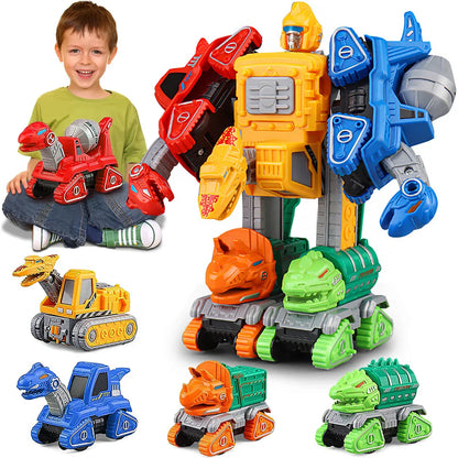 Set de Voitures Transformables 5-en-1 pour Enfants – Jouet Véhicules Transformables