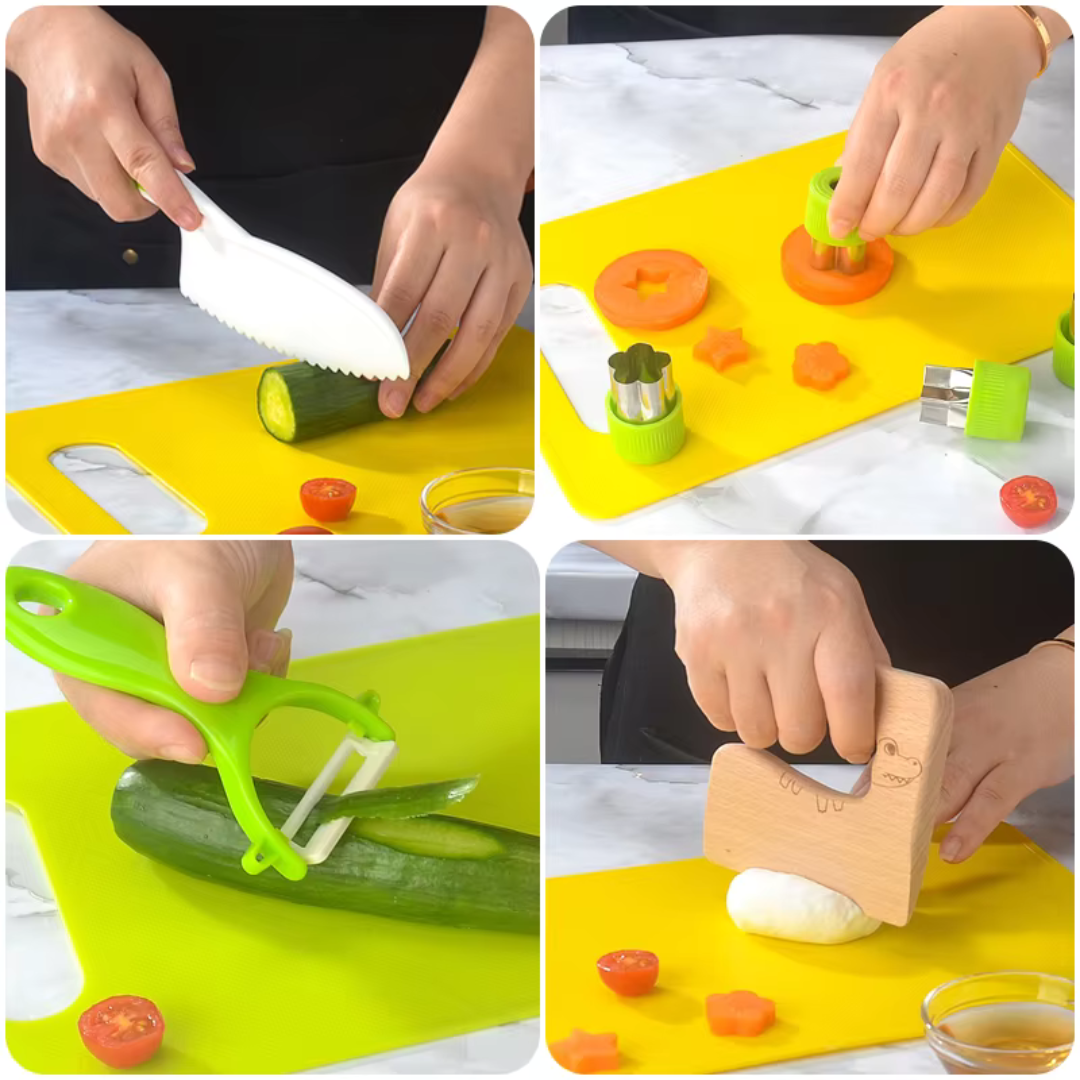 Ustensiles de Cuisine pour Enfants – Set Sécurisé aux Bords Arrondis, dès 2 ans