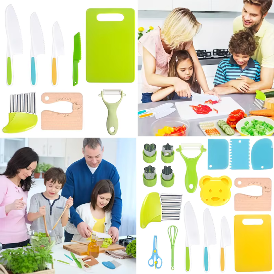 Ustensiles de Cuisine pour Enfants – Set Sécurisé aux Bords Arrondis, dès 2 ans