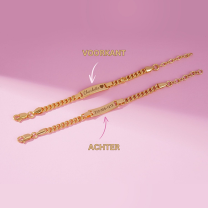 BabyBond – Bracelet Personnalisé Gravé au Prénom de Bébé, Plaqué Or 18 Carats