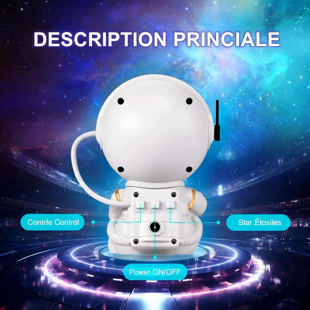 Projecteur Ciel Étoilé Astronaute – Veilleuse LED Galaxie pour Chambre Enfant & Adulte