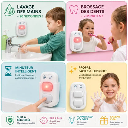 Sablier Brossage Dents Enfant LED 2 Minutes – Routine Ludique & Autonomie