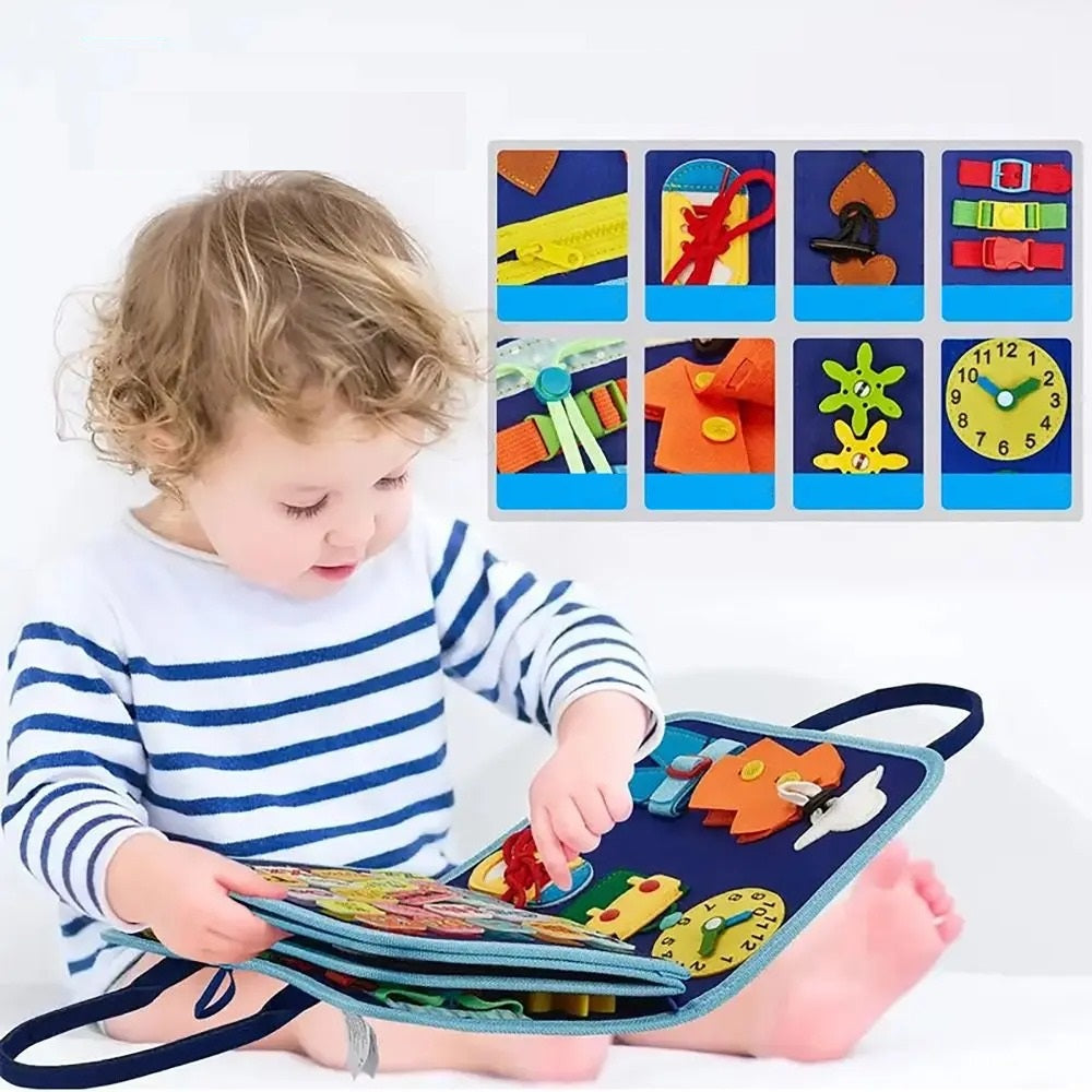 Livre Sensoriel Montessori en Feutrine pour Enfant – Apprendre à s'Habiller Seul, dès 1 an