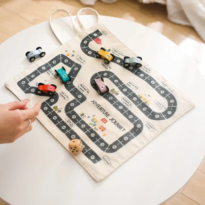 Jeu de Circulation Montessori pour Enfants – Tapis Routier et Voitures en Bois
