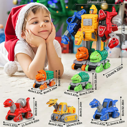 Set de Voitures Transformables 5-en-1 pour Enfants – Jouet Véhicules Transformables