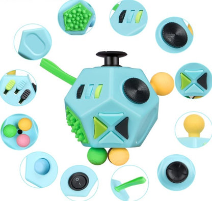 Cube Anti-Stress 12 Faces – Jouet Sensoriel de Relaxation & Concentration pour Enfants et Adultes