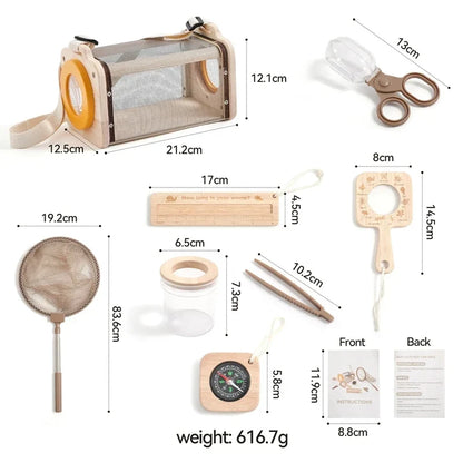 Kit d'Observation et de Collecte d'Insectes Montessori en Bois