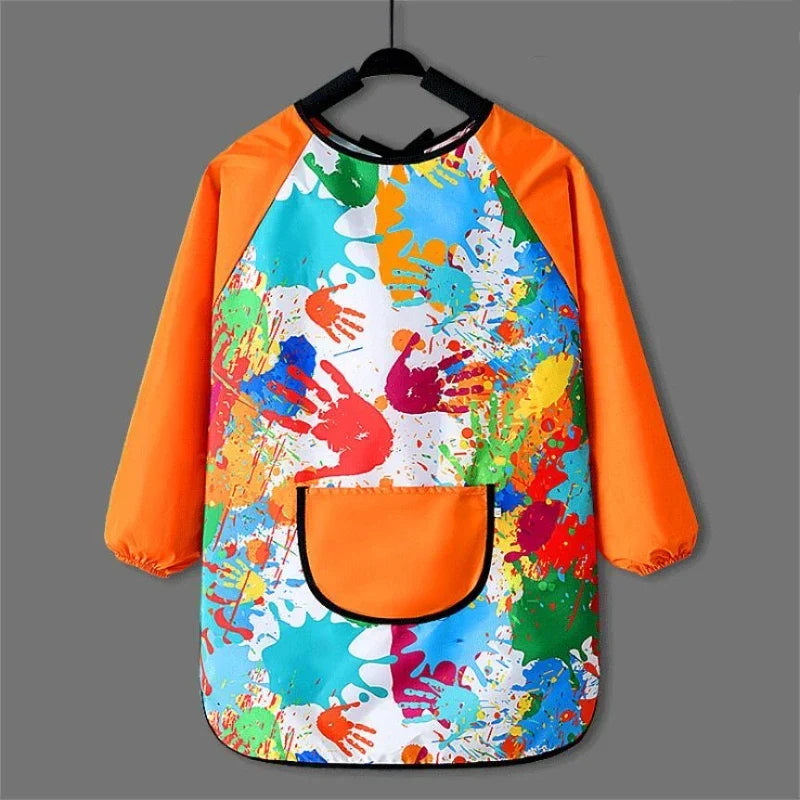 Tablier de peinture imperméable à manches longues pour enfant