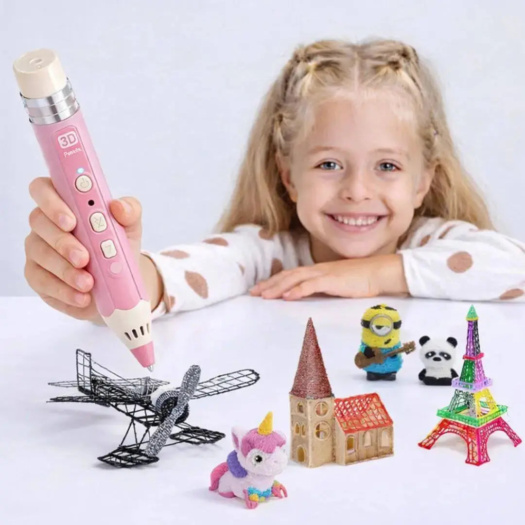 Stylo 3D Enfant Rechargeable – Création Libre & Sécurisée dès 6 Ans