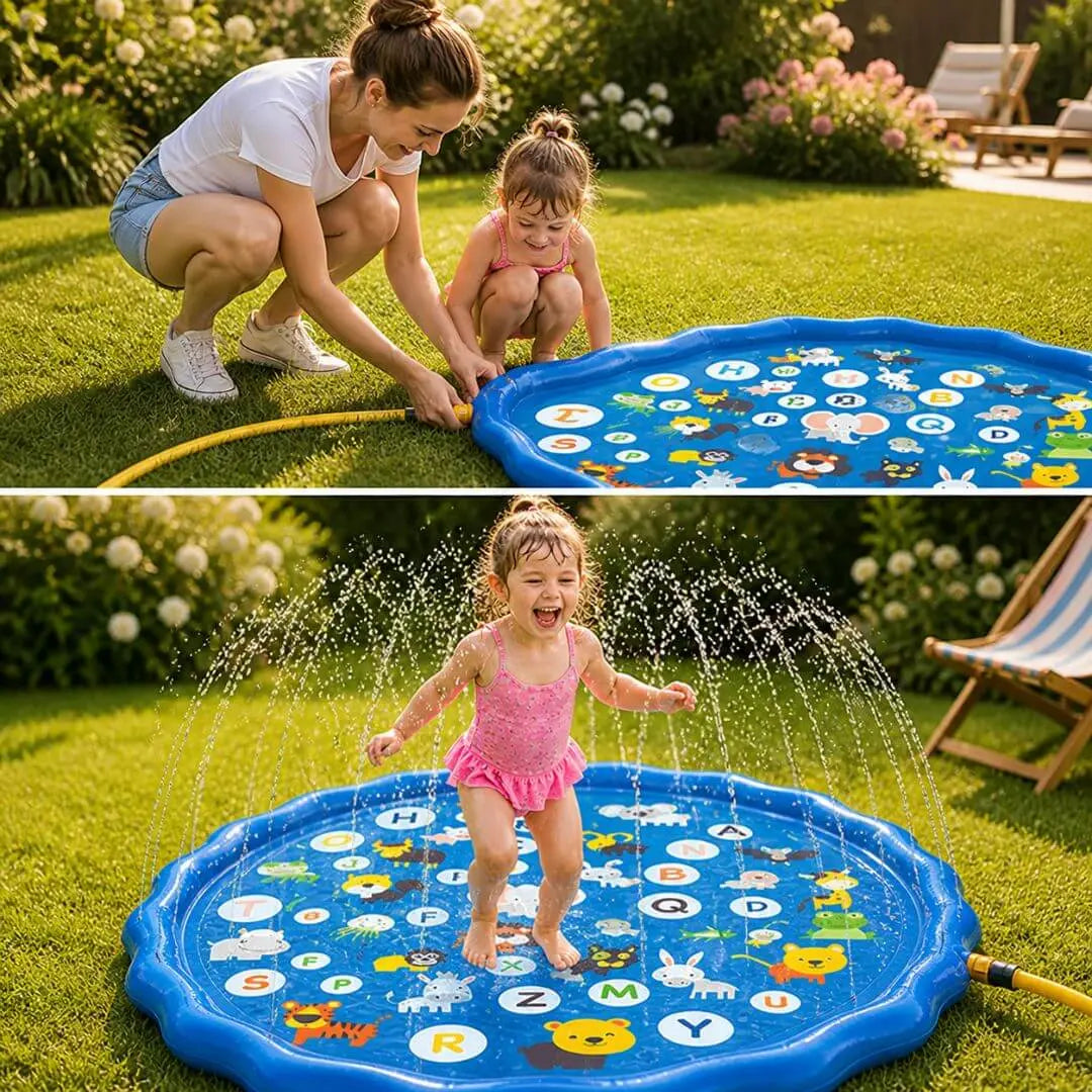 Tapis de Jeux d'Eau pour Enfants – Avec Sprinkler et Surface Antidérapante