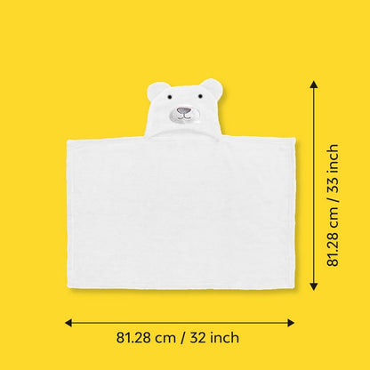 Cape de Bain à Capuche Ours Polaire pour Bébé – Ultra-Moelleuse & Chaude | Dès la Naissance