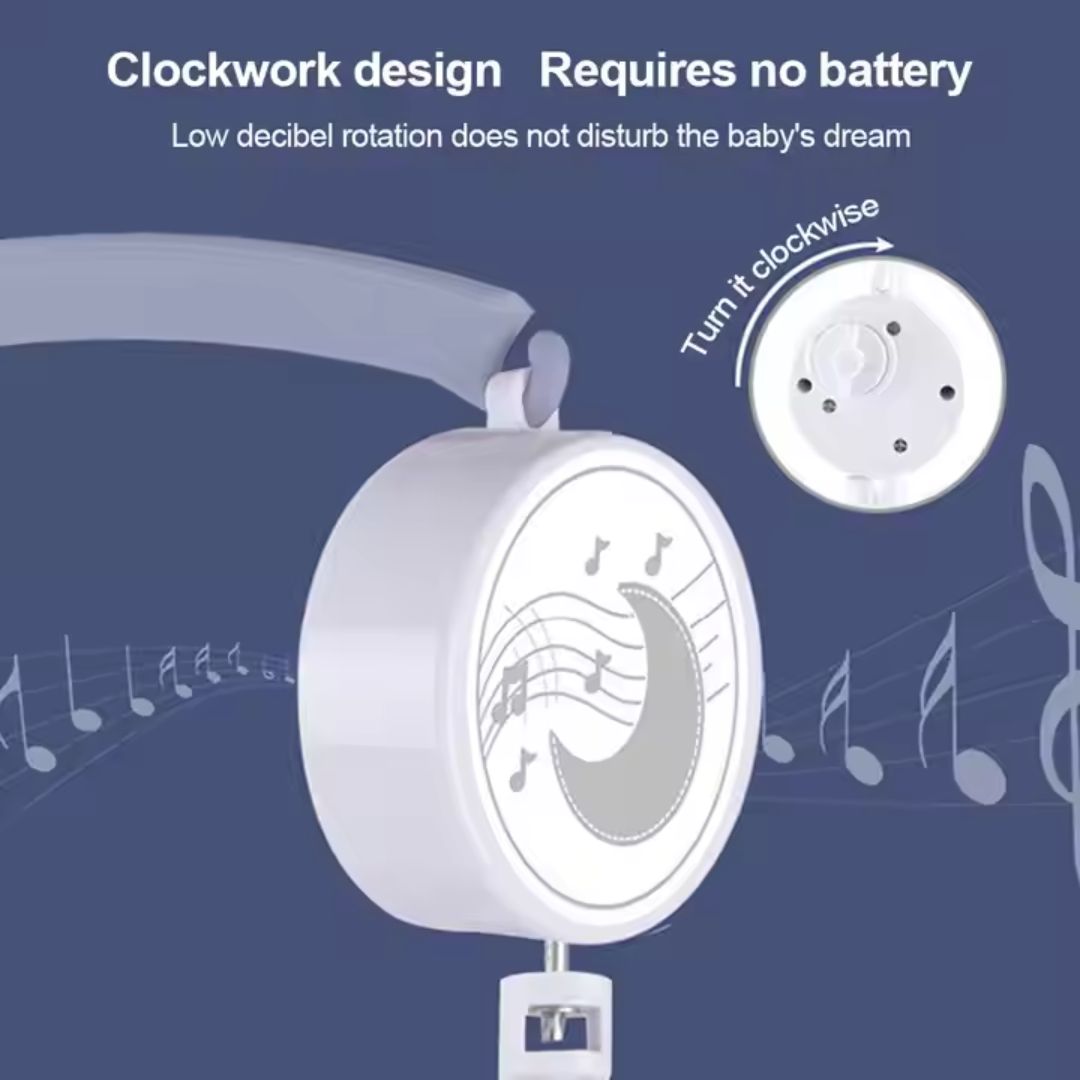 Mobile Musical Bébé pour Lit avec Étoiles et Boîte à Musique