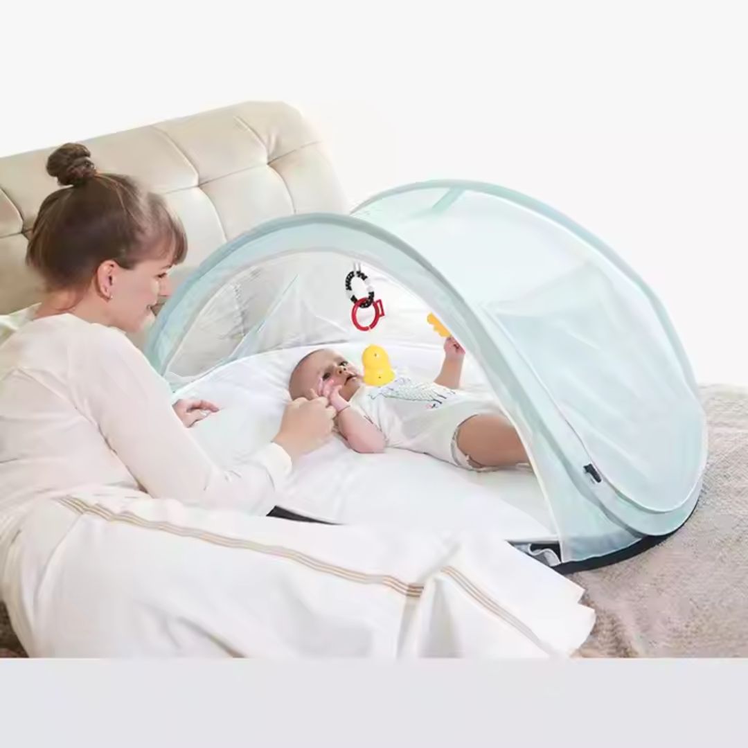 Lit de Voyage Bébé Pliable avec Moustiquaire – Protection UV & Insectes, Léger et Compact