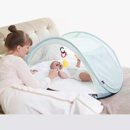 Lit de Voyage Bébé Pliable avec Moustiquaire – Protection UV & Insectes, Léger et Compact