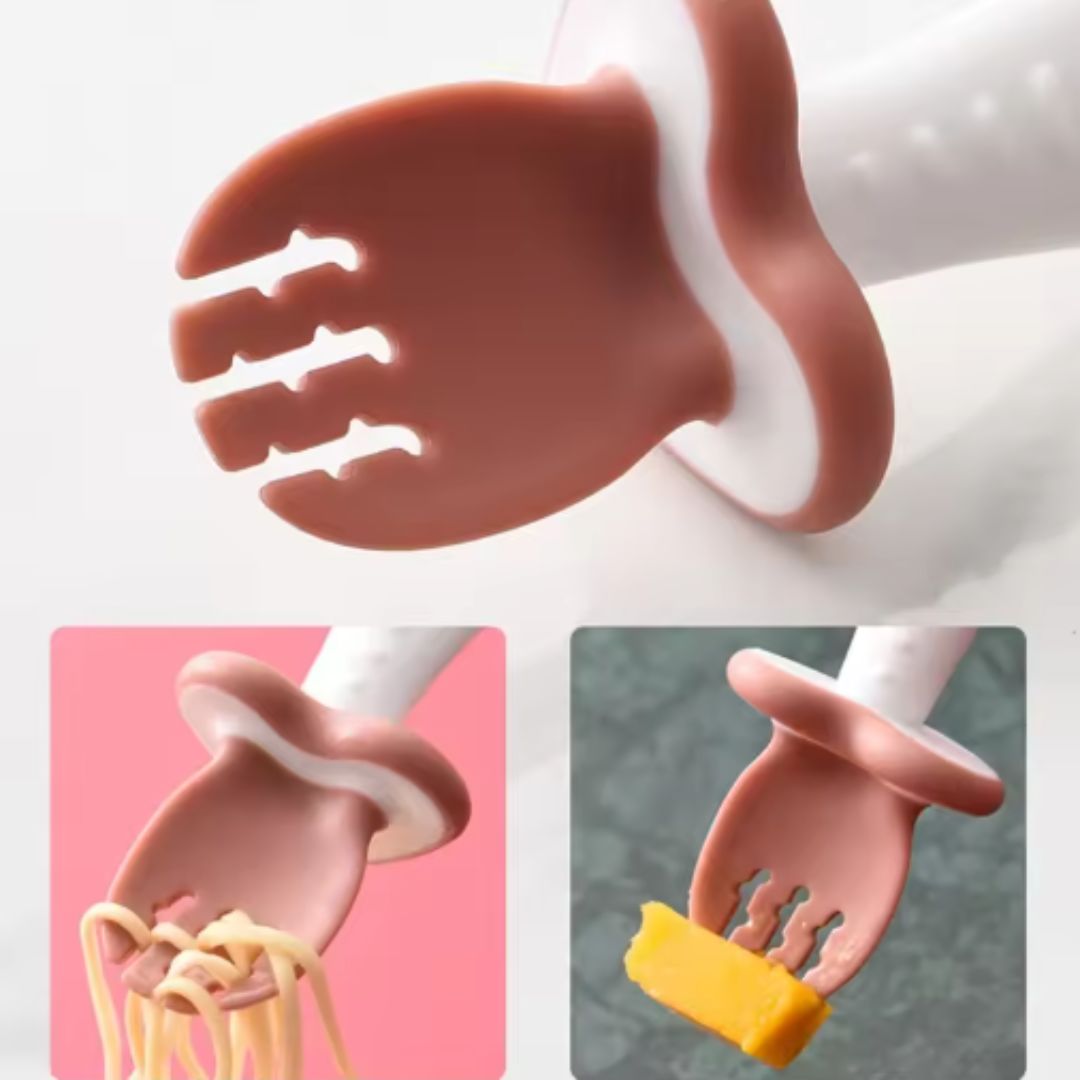 Set de Couverts pour Bébé – Cuillère et Fourchette Ergonomiques en Silicone pour Tout-Petits