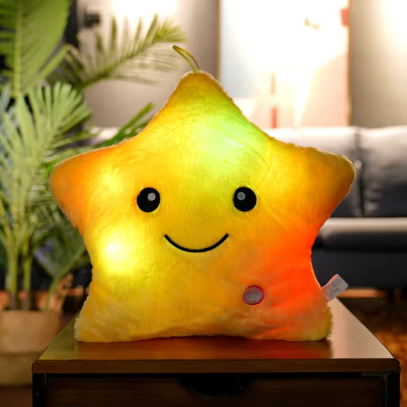 Coussin Veilleuse en Peluche pour Enfant – Lumière LED Douce et Apaisante