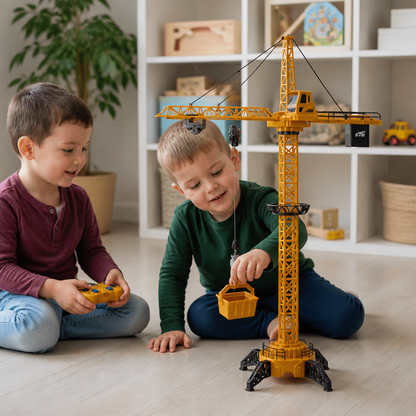 Remote-control tower crane with rotating arm